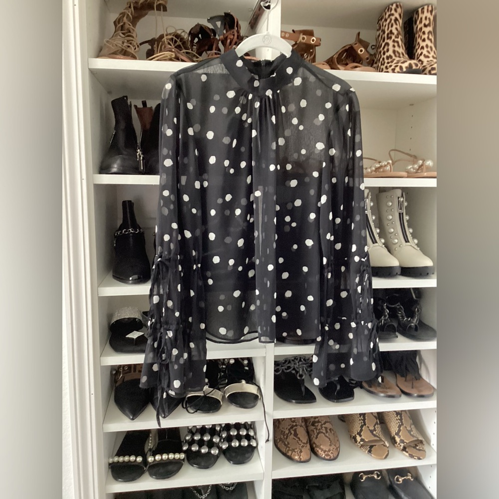 Topshop polka dot blouse